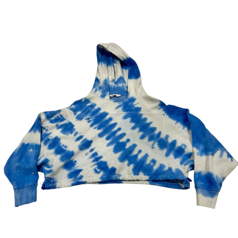 DSG Women’s Crop Asymmetrical Oversized Hoodie Blue Tie Dye